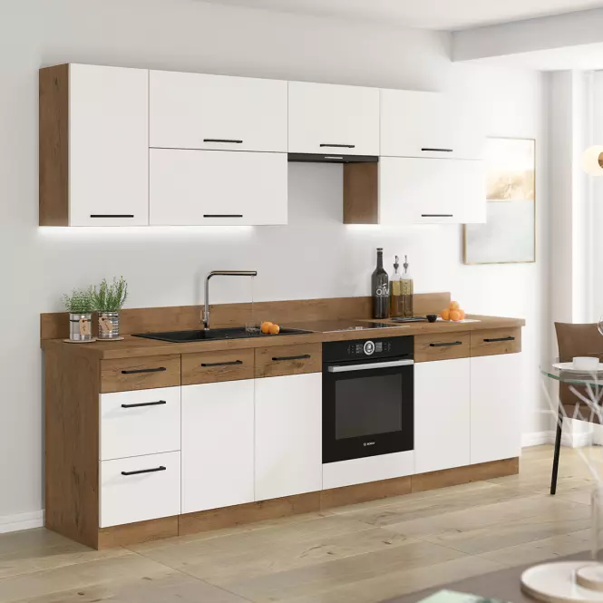 Konyhabútor Vigo fehér HG 260 munkalap nélkül
