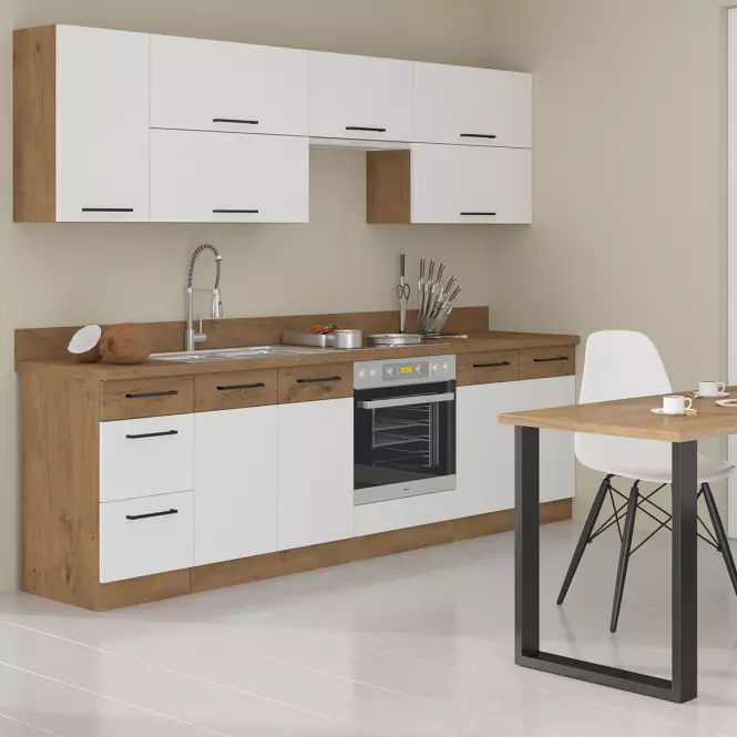 Konyhabútor Vigo fehér HG 260 munkalap nélkül,3