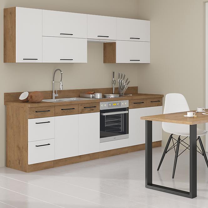 Konyhabútor Vigo fehér HG 260 munkalap nélkül,3