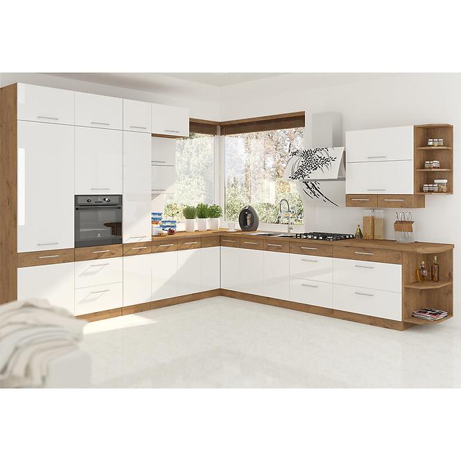 Konyhabútor Vigo fehér HG 260 munkalap nélkül,6