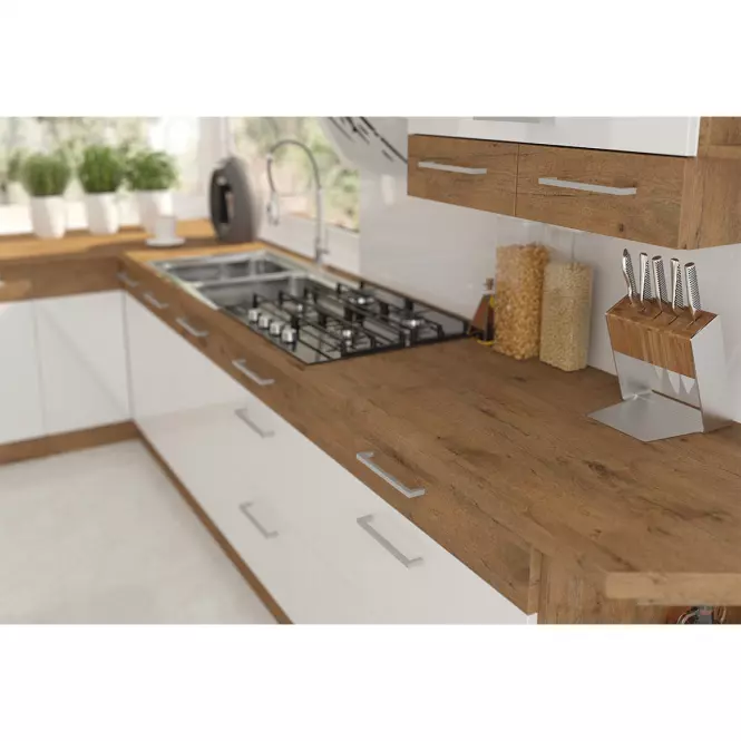 Konyhabútor Vigo fehér HG 260 munkalap nélkül,8