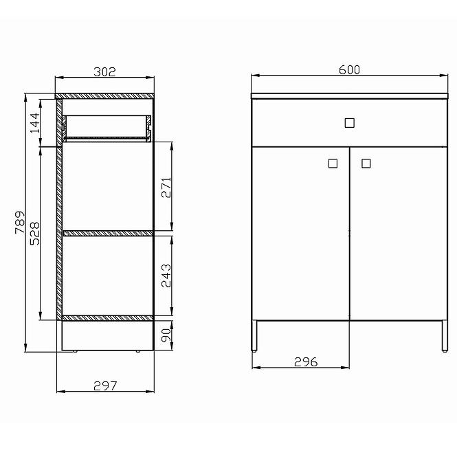 Fali szekrény Rubid DSM grey,4