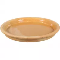 Virágcserép tál DISKO kerámia bézs melír d28cm