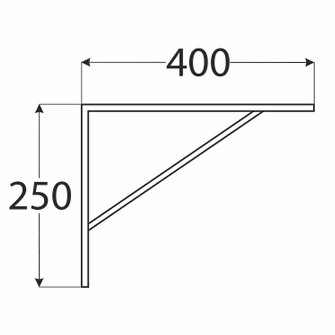 Konzol polc alá  WSWP 400 BI400X250X4,0
