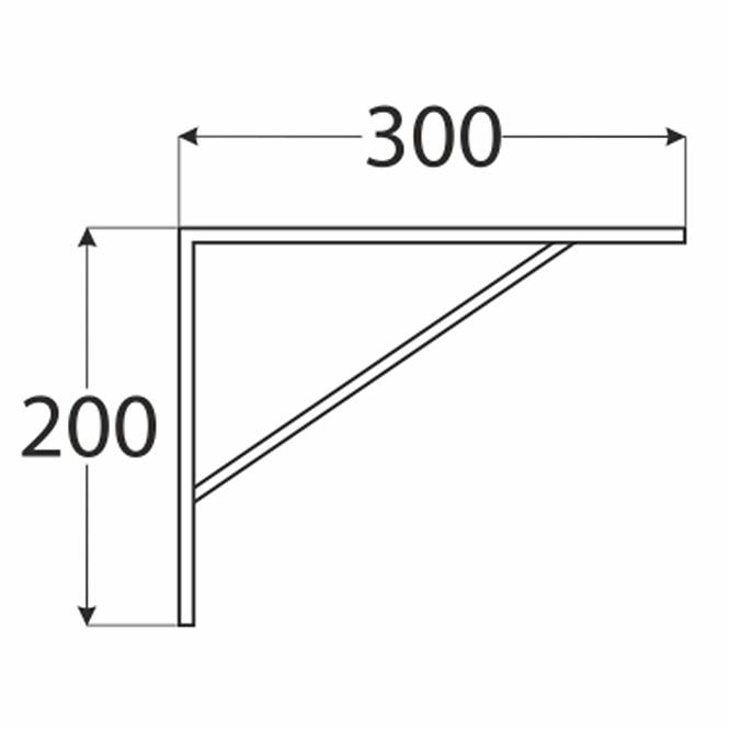 Konzol polc alá WSWP 300 SZ300X200X4,0