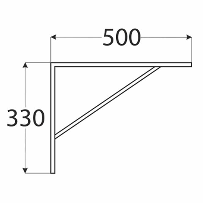 Konzol polc alá WSWP 500 SZ500X330X4,0