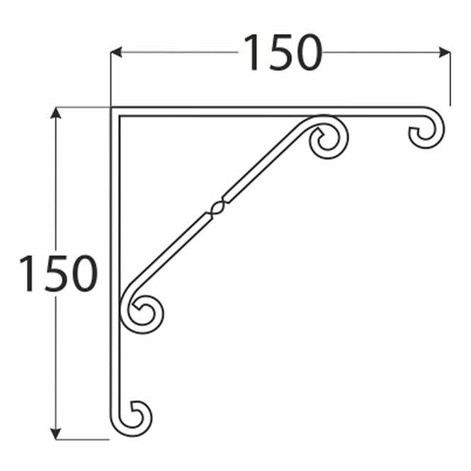 Konzol polc alá WO 150 C150X150