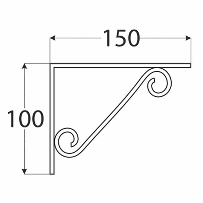 Konzol polc alá WOP 150 BI150X100