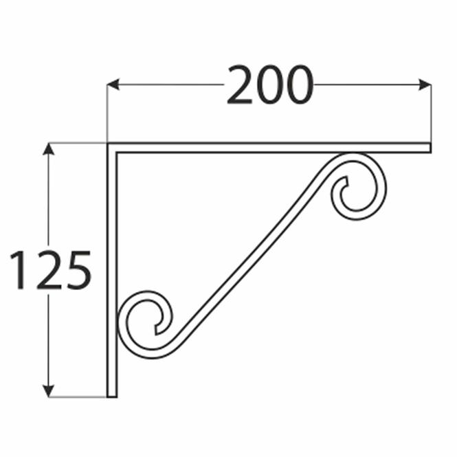 Konzol polc alá WOP 200 C200X125
