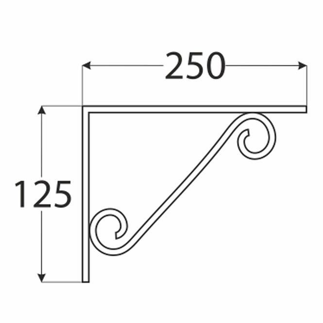 Konzol polc alá WOP 250 C250X125