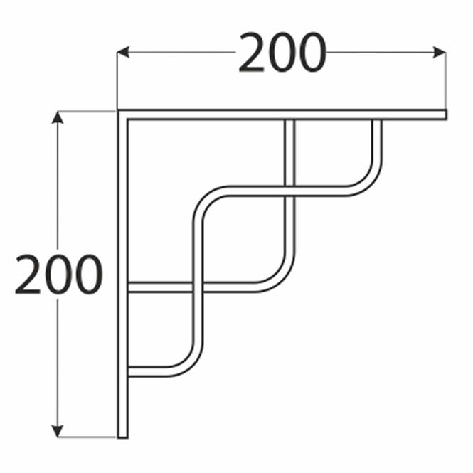 Konzol polc alá SQUARE 200 SRMT200X200