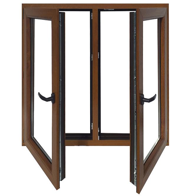 Ablak kétszárnyú szimmetrikus 146,5x143,5cm arany tölgy