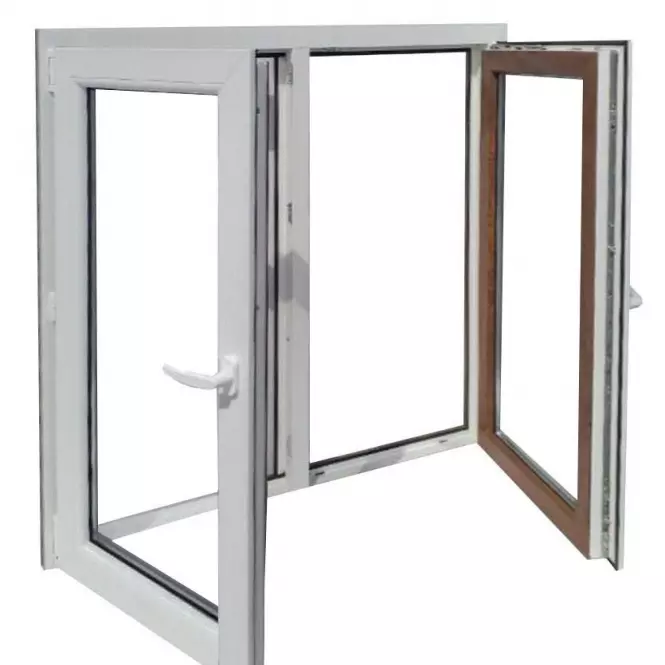 Ablak kétszárnyú szimmetrikus 116,5x113,5cm fehér/arany tölgy