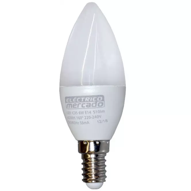 Izzó LED EM 6W C35 E14 4200K,2