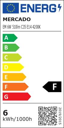 Izzó LED EM 6W C35 E14 4200K