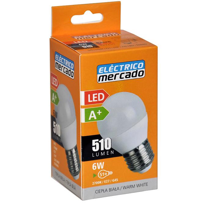 Izzó LED EM 6W G45 E27 2700K