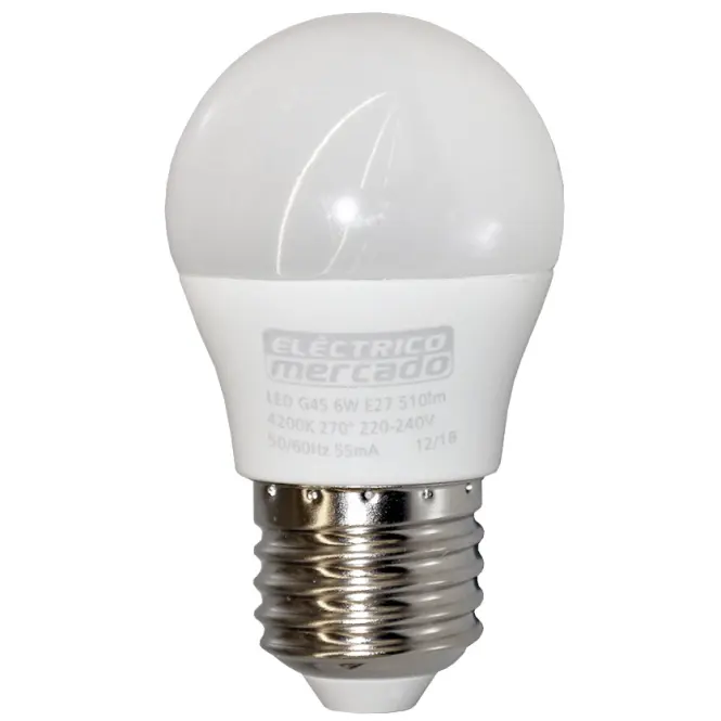 Izzó LED EM 6W G45 E27 4200K,2
