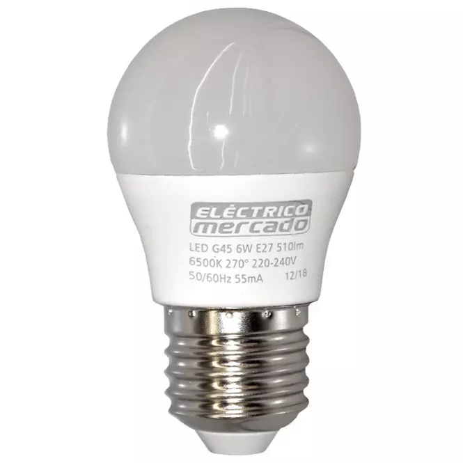 Izzó LED EM 6W G45 E27 6500K