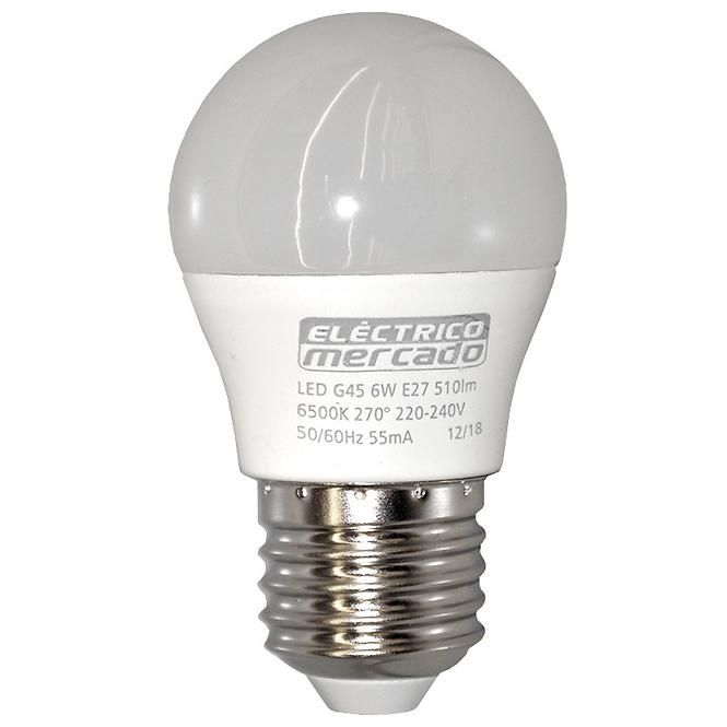 Izzó LED EM 6W G45 E27 6500K,2