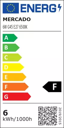 Izzó LED EM 6W G45 E27 6500K,6