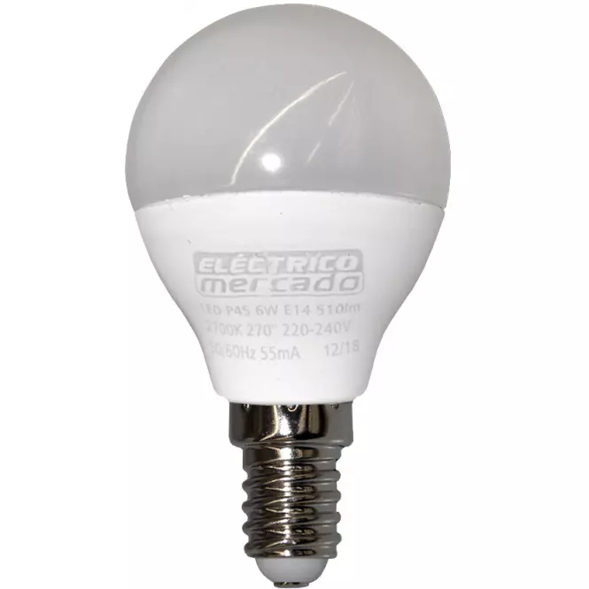 Izzó LED EM 6W P45 E14 2700K