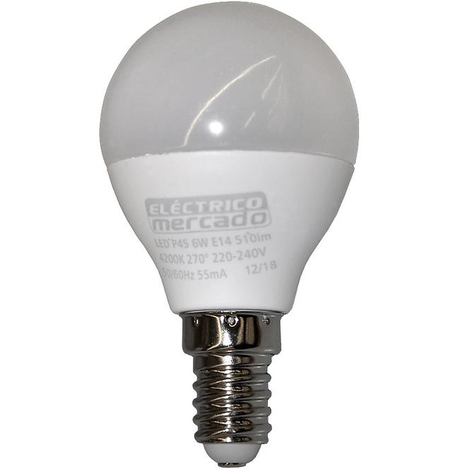 Izzó LED EM 6W P45 E14 4200K,2
