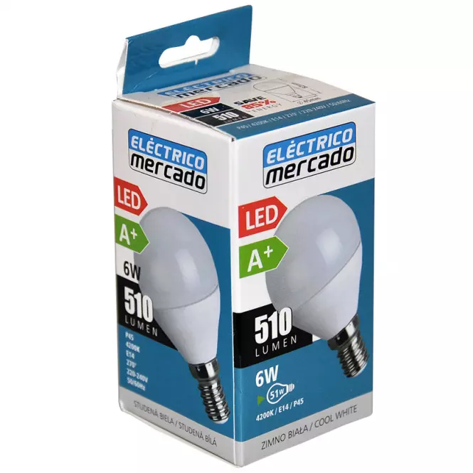 Izzó LED EM 6W P45 E14 4200K