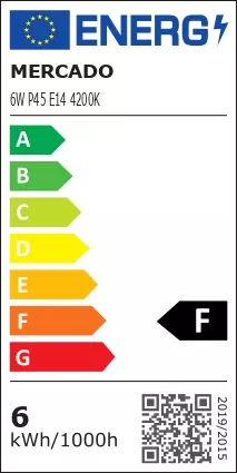Izzó LED EM 6W P45 E14 4200K,4