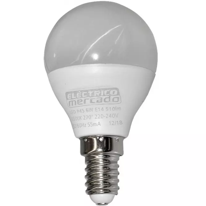 Izzó LED EM 6W P45 E14 6500K