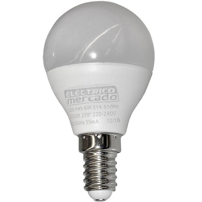 Izzó LED EM 6W P45 E14 6500K