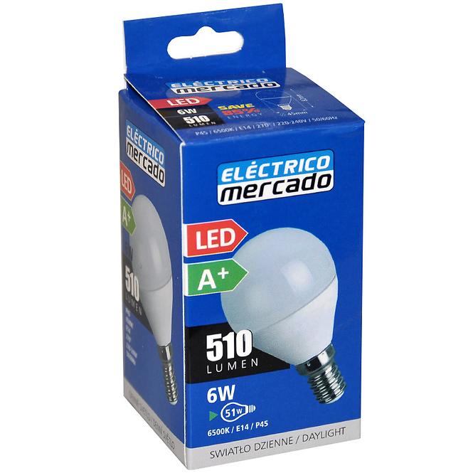 Izzó LED EM 6W P45 E14 6500K