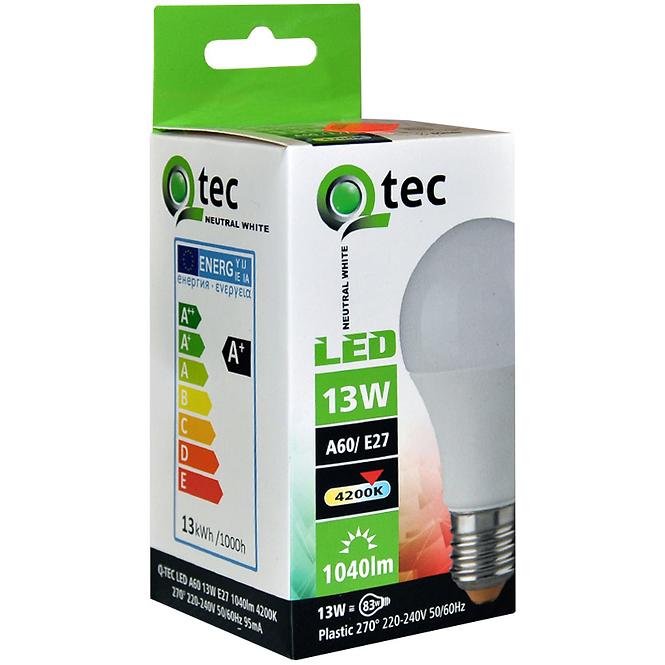 Izzó LED QTEC A60 13W E27 4200K