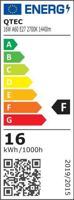 Izzó LED QTEC A60 16W E27 2700K