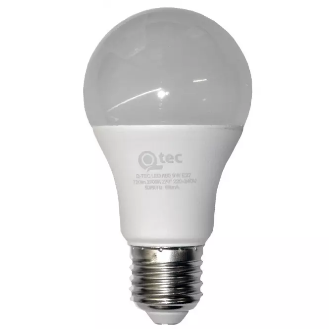 Izzó LED QTEC A60 9W E27 2700K,2