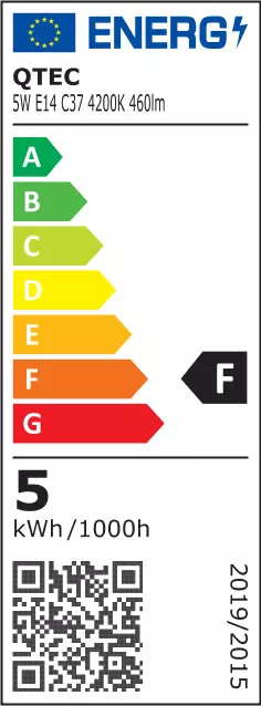 Izzó LED QTEC C37 5W E14 4200K