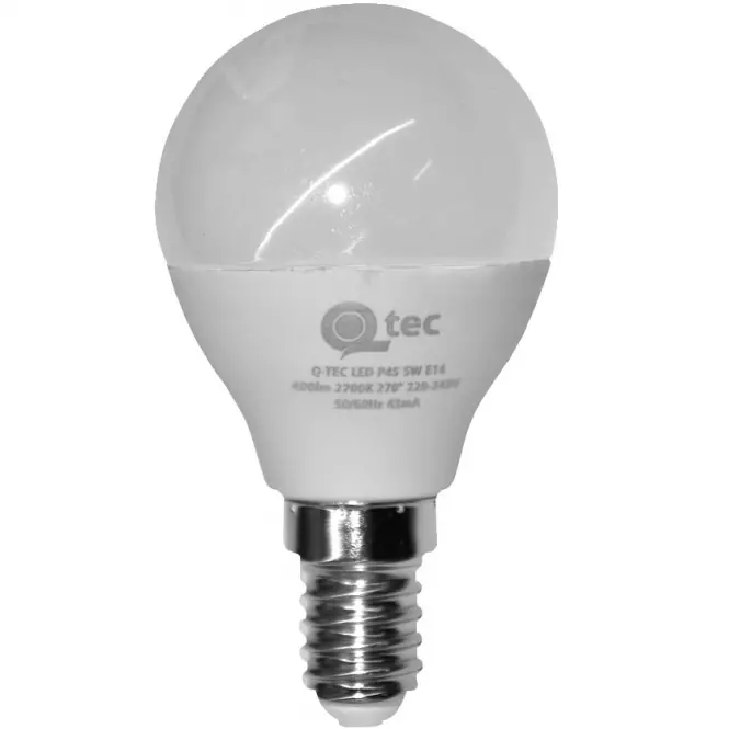 Izzó LED QTEC P45 5W E14 2700K