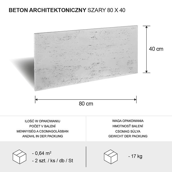 Csempe Építészeti beton 80x40x1,5