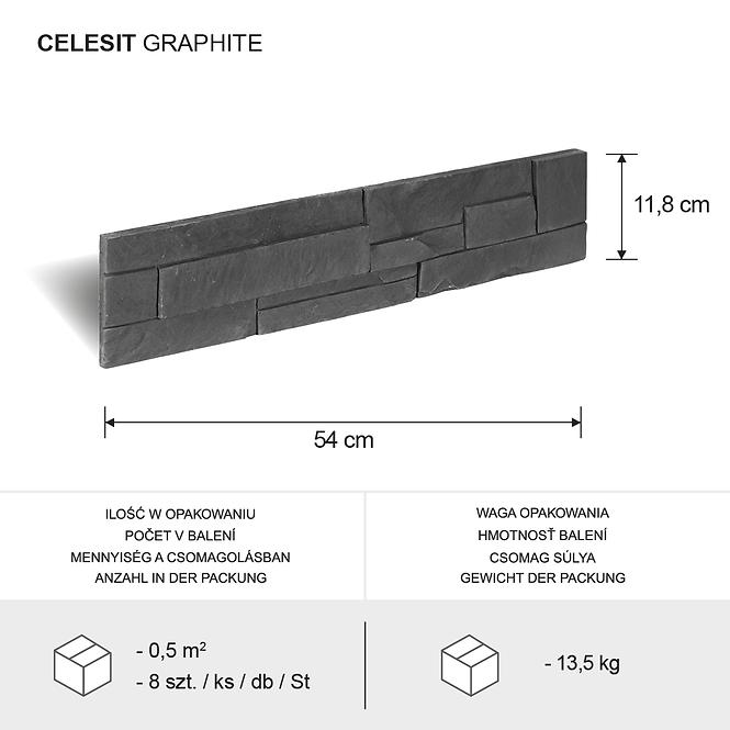 Csempe dekoratív Celesit grafit op=0,50 m2