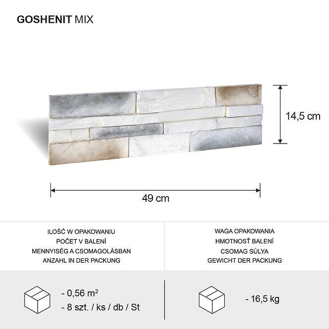 Csempe dekoratív Goshenit mix op=0,56m2