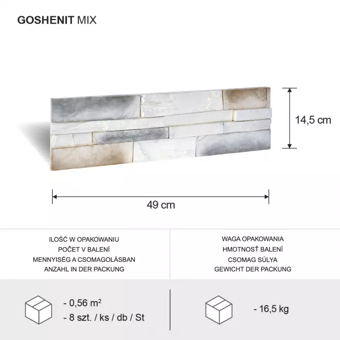 Csempe dekoratív Goshenit mix op=0,56m2,6
