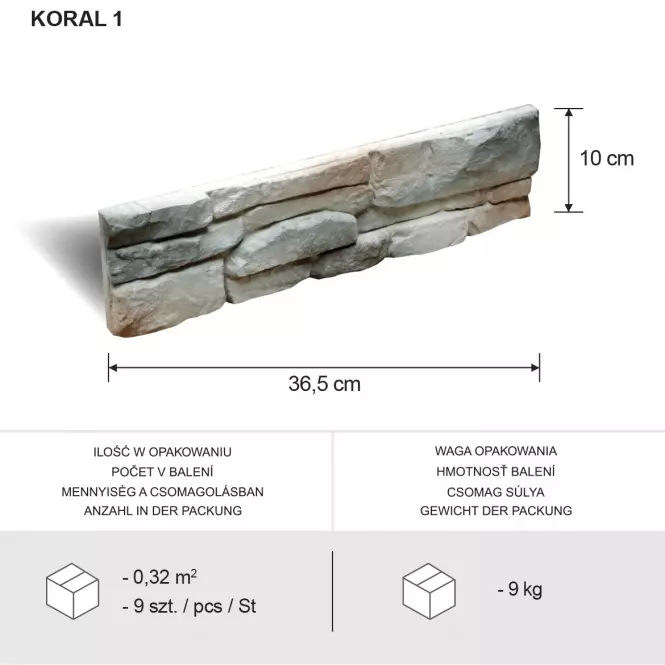 Csempe dekoratív Koral csomag=0,32m2