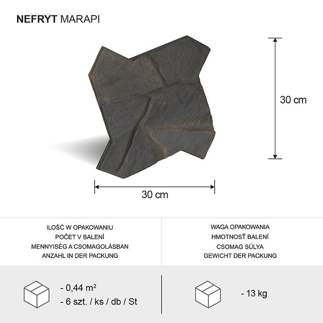 Csempe dekoratív Nefryt grafit csomag=0,44m2