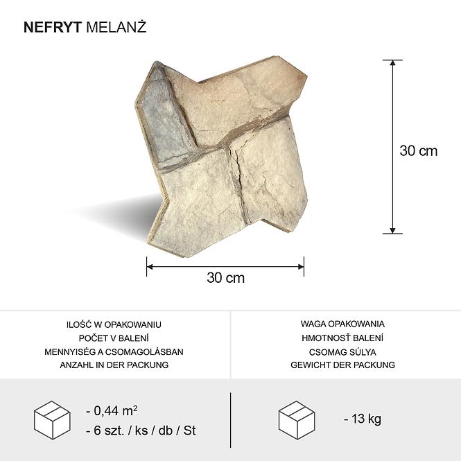 Csempe dekoratív Nefryt melanż csomag=0,44m2