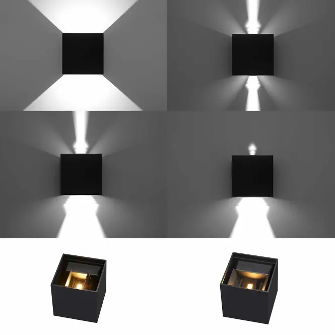 Fali lámpa Filadelfia BLACK LED,4