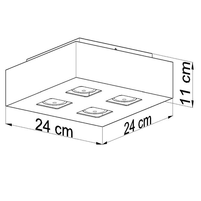 Mennyezeti lámpa Atlanta 4 BLACK A-073,4