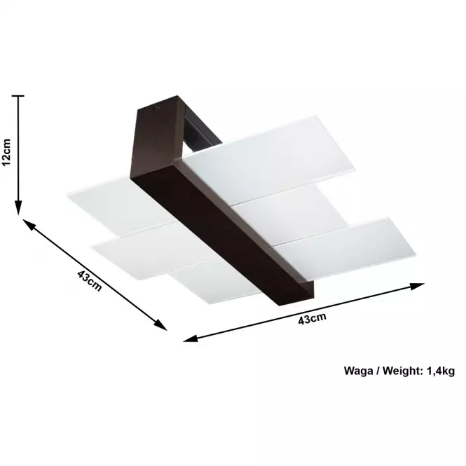 Mennyezeti lámpa Luizjana 2 WENGE A-07
