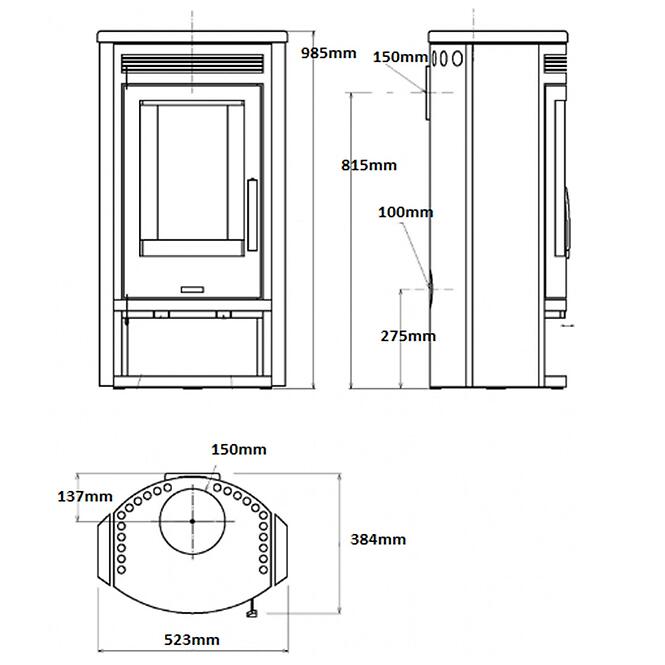 Cserépkályha ARKTIS4 2,5-7KW szürke