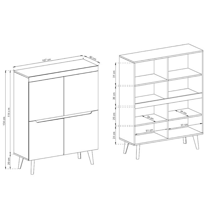 Vitrin NORDI NK107 fehér