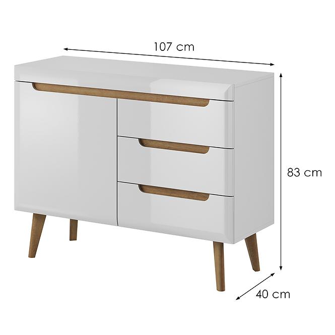 Komód NORDI NKSZ107 fehér,3