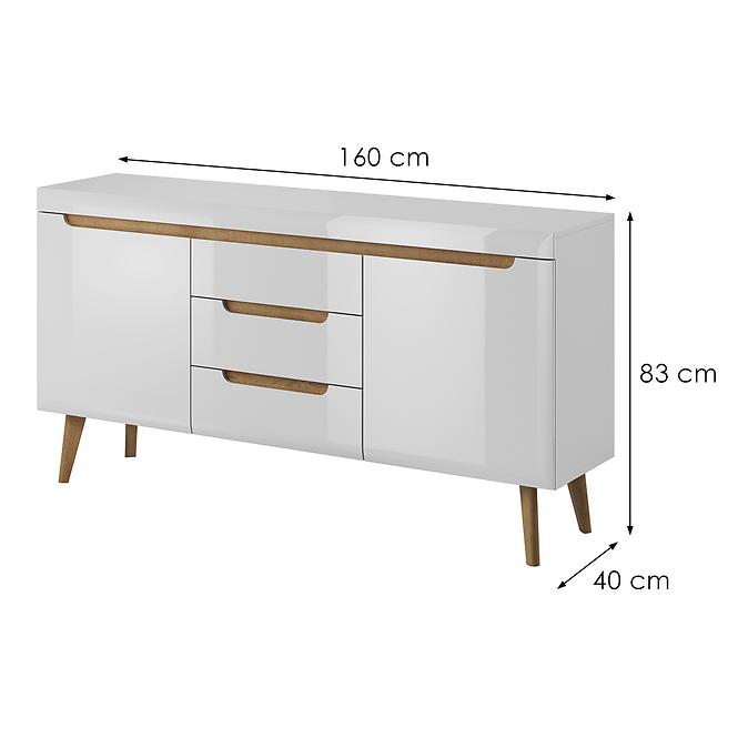 Komód NORDI NKSZ160 fehér,3